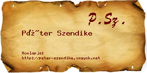 Péter Szendike névjegykártya