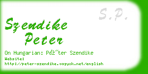 szendike peter business card
